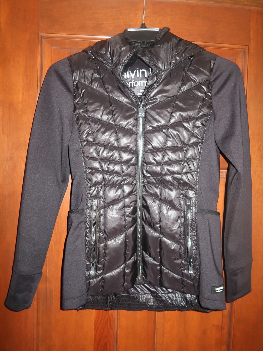 Calvin Klein Black Quilted Hybrid Puffer Jacket